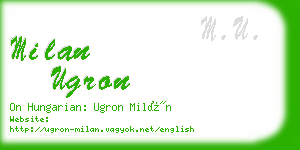 milan ugron business card